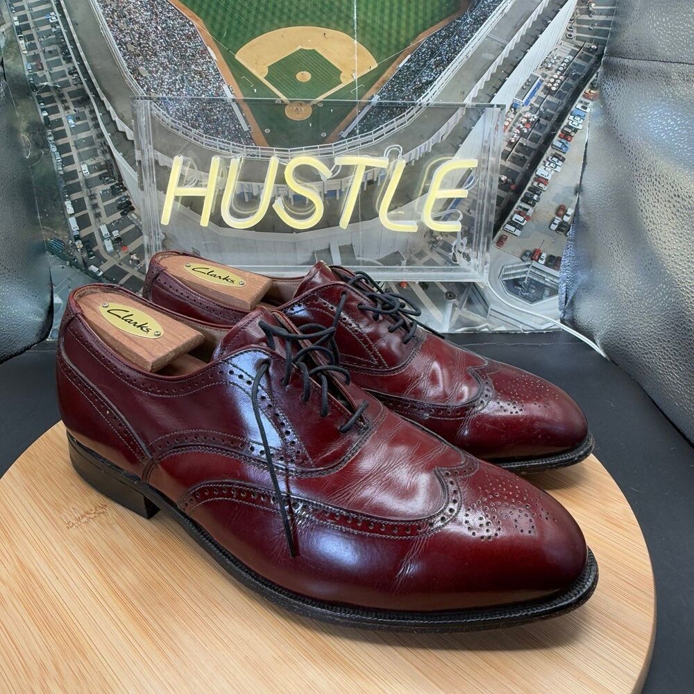 Johnston & Murphy wingtip Oxford Oxblood Red leather Men’s Sz 8
